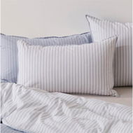 Detailed information about the product Adairs Blue Standard Stonewashed Cotton Stripe Pillowcase Pair