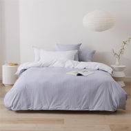 Detailed information about the product Adairs Blue Double Stonewashed Cotton Stripe Quilt Cover