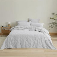 Detailed information about the product Adairs Stonewashed Cotton Cloud Quilted Coverlet - Grey (Grey Queen/King)