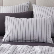 Detailed information about the product Adairs Stonewashed Cotton Cloud Stripe Pillowcases - White (White European Pillowcase Each)