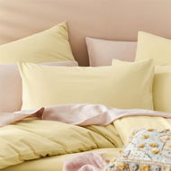 Detailed information about the product Adairs Yellow Stonewashed Cotton Dusty Lemon European Pillowcase Each