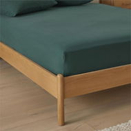 Detailed information about the product Adairs Stonewashed Cotton Evergreen Fitted Sheet - Green (Green King)