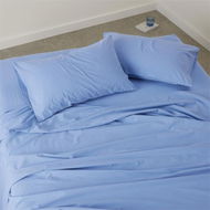 Detailed information about the product Adairs French Blue Stonewashed Cotton King Flat Sheet