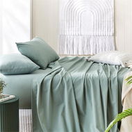 Detailed information about the product Adairs Green Double Stonewashed Cotton Gum Leaf Sheet Separates