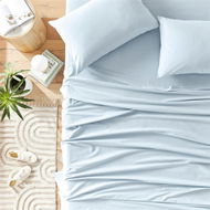 Detailed information about the product Adairs Blue Single Stonewashed Cotton Ice Blue Sheet Separates