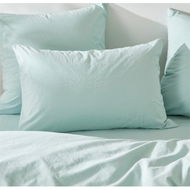 Detailed information about the product Adairs Mint Blue Stonewashed Cotton King Pillowcase Pair