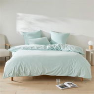 Detailed information about the product Adairs Blue Double Stonewashed Cotton Mint Quilt Cover Blue