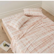 Detailed information about the product Adairs Pink King Stonewashed Cotton Peach Tie Dye Flat Sheet