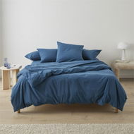 Detailed information about the product Adairs Stonewashed Cotton Petrol Blue Quilt Cover (Blue Double)