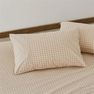 Detailed information about the product Adairs Dusty Lemon Yellow Stonewashed Cotton Printed Gingham King Pillowcase Pair