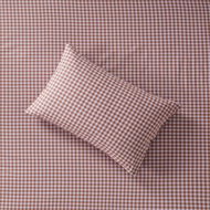 Detailed information about the product Adairs Stonewashed Cotton Printed Lilac Gingham - Purple (Purple King Pillowcase Pair)