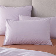 Detailed information about the product Adairs Stonewashed Cotton Printed Lilac Stripe Pillowcases - Purple (Purple European Pillowcase Each)