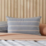 Detailed information about the product Adairs Blue Stonewashed Cotton Printed Storm Blue Stripe European Pillowcase