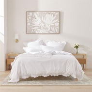 Detailed information about the product Adairs White King Stonewashed Cotton Ruffle Quilt Cover