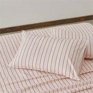 Detailed information about the product Adairs Pink European Pillowcase Each Stonewashed Cotton Sunset Stripe Paprika