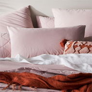 Detailed information about the product Adairs Pink European Pair Stonewashed Cotton Violet Pillowcases