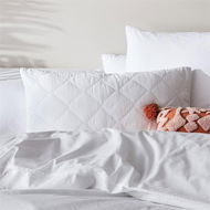 Detailed information about the product Adairs White European Pillowcase Each Stonewashed Cotton White Quilted Pillowcase