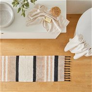 Detailed information about the product Adairs Natural Stripe Neutrals Black Bath Runner