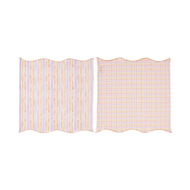 Detailed information about the product Adairs Pink Summer Sorbet Gingham & Stripe 2 Pack Napkins