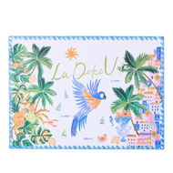 Detailed information about the product Adairs Blue Placemat Summertime La Dolce Vita Paper Placemats Pack of 50 Blue