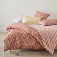 Detailed information about the product Adairs Sunset Paprika Floral Quilt Cover Set - Orange (Orange Double)