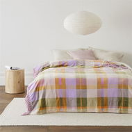 Detailed information about the product Adairs Pink Blanket Supersoft Azure Check Blanket Pink