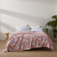 Detailed information about the product Adairs Pink Blanket Supersoft Pink Tie Dye Print