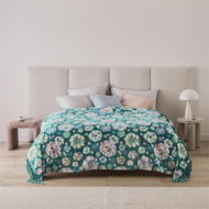 Detailed information about the product Adairs Supersoft Zinnia Floral Print Blanket - Green (Green Blanket)