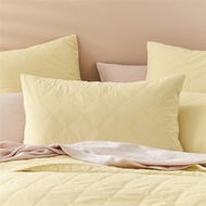 Detailed information about the product Adairs SW Cotton Quilted Euro Each Dusty Lemon P/Case - Yellow (Yellow European Quilted Pillowcase Each)