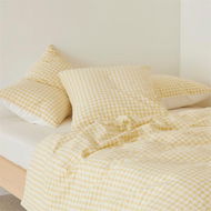 Detailed information about the product Adairs Talia French Butter Check Quilt Cover Set - Yellow (Yellow Single)