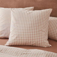 Detailed information about the product Adairs Talia Pink Sand Check Pillowcases (Pink European Pillowcase Each)