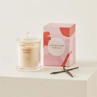 Detailed information about the product Adairs White Candle Taylor Home Fragrance Caramelised Vanilla Candle 360g White