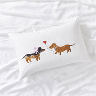 Detailed information about the product Adairs White Standard Pillowcase Each Text Pillowcase Std P/Case White Dachshund