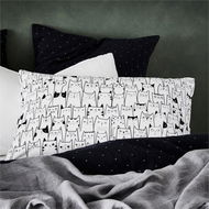 Detailed information about the product Adairs White Standard Pillowcase Each Text Pillowcase Std P/Case White Kitty