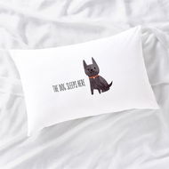 Detailed information about the product Adairs White Text Pillowcase The Dog Sleeps Here Standard Pillowcase Each