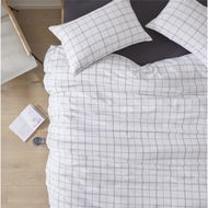 Detailed information about the product Adairs White Double Toby Check White Quilt Cover Set