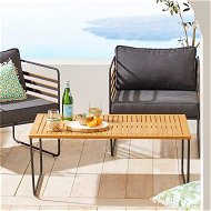 Detailed information about the product Adairs Black Coffee Table Torino Charcoal & Black Metal Outdoor Coffee Table