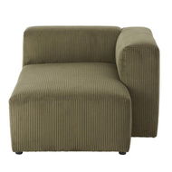 Detailed information about the product Adairs Tulsa Forest Corduroy Right Arm Facing Chaise Modular Lounge Chair - Green (Green Right Arm Facing Chaise)