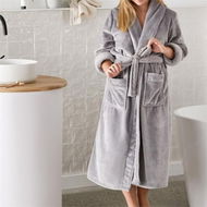 Detailed information about the product Adairs Moonrock Grey Ultra-Soft Bathrobe Regular