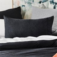 Detailed information about the product Adairs Black European Pillowcase Each Ultra Soft Jersey Black Marble Pillowcases