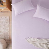 Detailed information about the product Adairs Ultra Soft Jersey Lilac Marle Fitted Sheet - Purple (Purple Double)