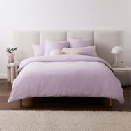 Detailed information about the product Adairs Ultra Soft Jersey Lilac Marle Quilt Cover - Purple (Purple King)