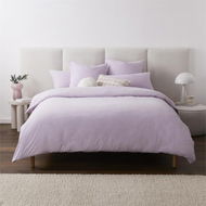 Detailed information about the product Adairs Ultra Soft Jersey Lilac Marle Quilt Cover - Purple (Purple Super King)