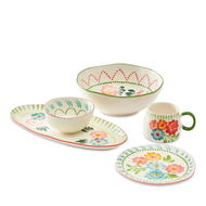 Detailed information about the product Adairs Green Valentina Handpainted Servingware Serving Bowl