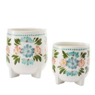Detailed information about the product Adairs White Multi Valentina Hand Painted Pots Small