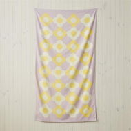 Detailed information about the product Adairs Pink Beach Towel Velour Daisy Check Lilac Beach Towel