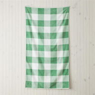 Detailed information about the product Adairs Green Beach Towel Velour Green Gingham Beach Towel