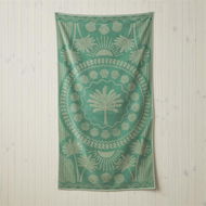 Detailed information about the product Adairs Green Beach Towel Velour Green Palm Beach Towel