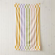 Detailed information about the product Adairs Orange Beach Towel Velour Horizon Multi Stripe