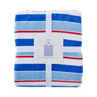 Detailed information about the product Adairs Blue Hooded Towel Velour Ocean Stripe Blue Hooded Beach Towel